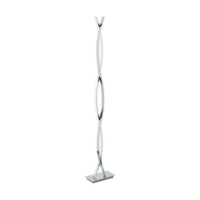 Loops Floor Lamp Light Chrome Shade White Plastic Pedal Switch Bulb LED 4x9W Inc - image 1