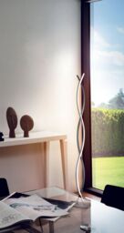 Loops Floor Lamp Light Chrome Shade White Plastic Pedal Switch Bulb LED 4x9W Inc - thumbnail 3