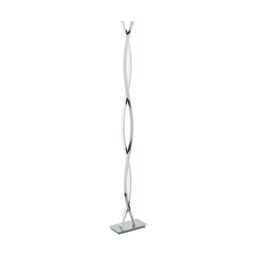Loops Floor Lamp Light Chrome Shade White Plastic Pedal Switch Bulb LED 4x9W Inc - thumbnail 1