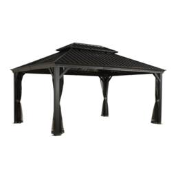 Rowlinsons Sojag Messina Gazebo 3.7m x 4.9m - Aluminum - L483 x W363 x H307.11 cm in Charcoal