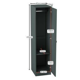 Home Discount Vida Designs Riano 1 Door Wardrobe Storage Organizer in Green - thumbnail 2