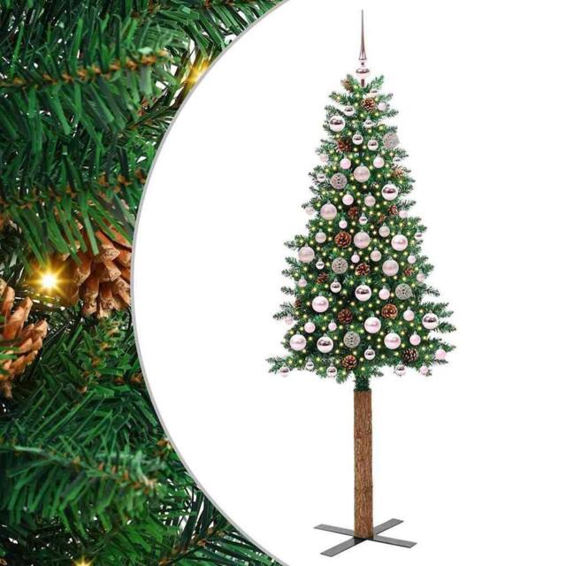 Berkfield Home Slim Christmas Tree Green 180 cm PVC & Solid Pine wood - image 1
