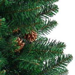 Berkfield Home Slim Christmas Tree Green 180 cm PVC & Solid Pine wood - thumbnail 9