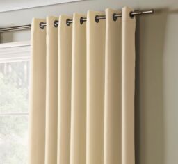 Luxury Living Plain Blackout Ring top Curtains in Cream - Size: 117 cm width x 183 cm drop - thumbnail 2