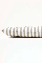 Homescapes Garden Bench Cushion Luxury 3 Seater Cotton Grey Striped Indoor Outdoor Pad - thumbnail 4
