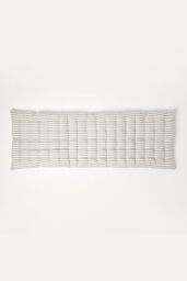 Homescapes Garden Bench Cushion Luxury 3 Seater Cotton Grey Striped Indoor Outdoor Pad - thumbnail 2