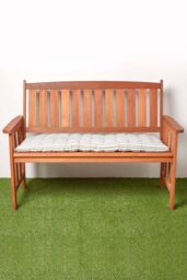 Homescapes Garden Bench Cushion Luxury 3 Seater Cotton Grey Striped Indoor Outdoor Pad - thumbnail 5