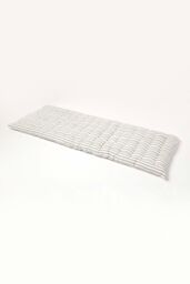 Homescapes Garden Bench Cushion Luxury 3 Seater Cotton Grey Striped Indoor Outdoor Pad - thumbnail 1