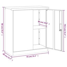 Berkfield Home File Cabinet White 79x40x90 cm Steel - Size: 79 x 40 x 90 cm - thumbnail 9