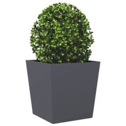 Berkfield Home Durable Garden Planter Anthracite 50x50x50 cm Steel in Dark Grey - Size: 50 x 50 x 50 cm