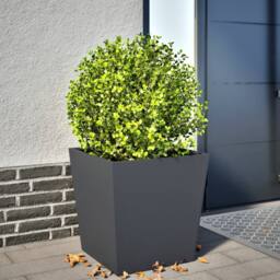Berkfield Home Durable Garden Planter Anthracite 50x50x50 cm Steel in Dark Grey - Size: 50 x 50 x 50 cm - thumbnail 2