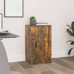 Berkfield Home Sideboard Smoked Oak 40x33x70 cm Engineered Wood in Brown - Size: 40 x 33 x 70 cm - thumbnail 2
