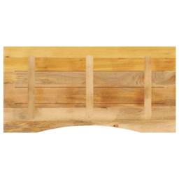 Berkfield Home Desk Top with Curve 140x50x2.5 cm Solid Wood Rough Mango in Brown - thumbnail 5