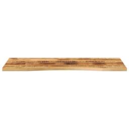 Berkfield Home Desk Top with Curve 140x50x2.5 cm Solid Wood Rough Mango in Brown - thumbnail 3