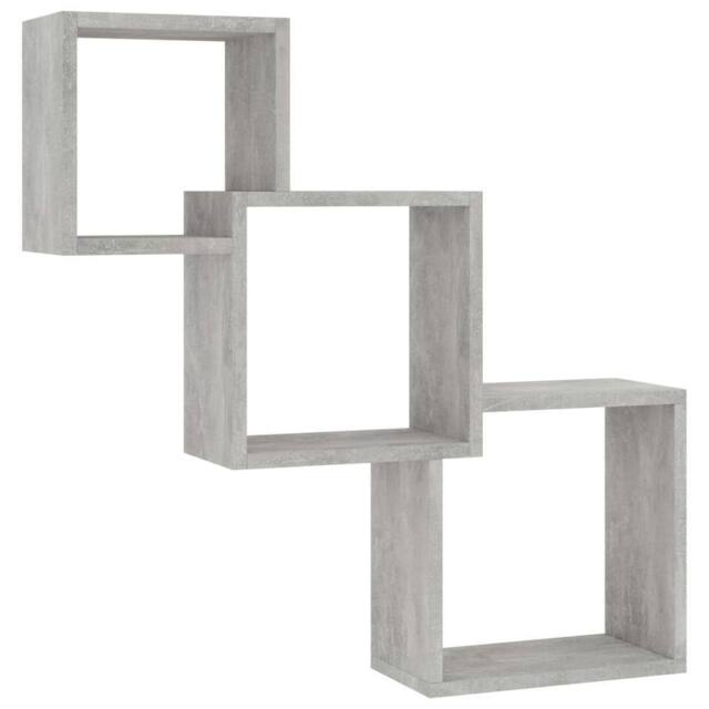 Berkfield Home Cube Wall Shelf Concrete Grey 68x15x68 cm Engineered Wood - Size: 68 x 15 x 68 cm - image 1