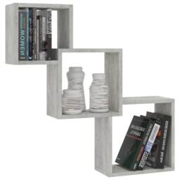 Berkfield Home Cube Wall Shelf Concrete Grey 68x15x68 cm Engineered Wood - Size: 68 x 15 x 68 cm - thumbnail 3
