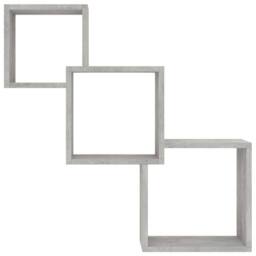 Berkfield Home Cube Wall Shelf Concrete Grey 68x15x68 cm Engineered Wood - Size: 68 x 15 x 68 cm - thumbnail 4