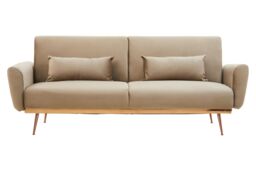 Orsina Comfortable Mink Velvet Sofa Bed, Functional Pull Out Sofa Bed For Livingroom, Modern Style Sofa Bed in Brown - thumbnail 2