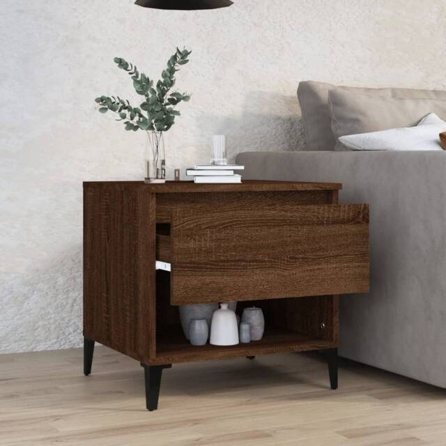 Berkfield Home Side Table Brown Oak 50x46x50 cm Engineered Wood - Size: 50 x 46 x 50 cm - image 1