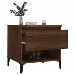 Berkfield Home Side Table Brown Oak 50x46x50 cm Engineered Wood - Size: 50 x 46 x 50 cm - thumbnail 5