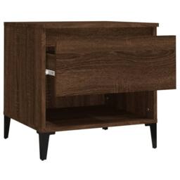 Berkfield Home Side Table Brown Oak 50x46x50 cm Engineered Wood - Size: 50 x 46 x 50 cm - thumbnail 7