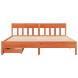 Berkfield Home Bed Frame without Mattress Wax Brown 200x200 cm Solid Wood Pine - thumbnail 4