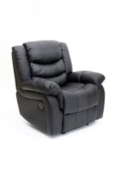 More4Homes Seattle Manual Recliner Armchair Home Lounge Bonded Leather Chair in Black - thumbnail 2