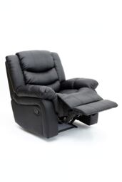 More4Homes Seattle Manual Recliner Armchair Home Lounge Bonded Leather Chair in Black - thumbnail 3