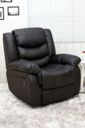 More4Homes Seattle Manual Recliner Armchair Home Lounge Bonded Leather Chair in Black - thumbnail 1