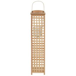 Berkfield Home Hanging Candle Lantern Holder Bamboo Natural in Beige - thumbnail 2