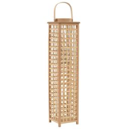 Berkfield Home Hanging Candle Lantern Holder Bamboo Natural in Beige