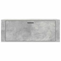 Berkfield Home Wall Shoe Cabinet Concrete Grey 100x35x38 cm Engineered Wood - Size: 100 x 35 x 38 cm - thumbnail 5