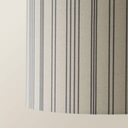 ValueLights Hallie Natural Linen Stripe Detail Drum Ceiling Pendant Lamp Shade with LED Bulb - Size: Small - thumbnail 4
