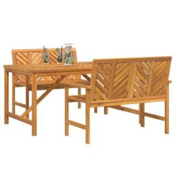 Berkfield Home Elegant 3 Piece Garden Dining Set Solid Wood Acacia in Brown - thumbnail 1