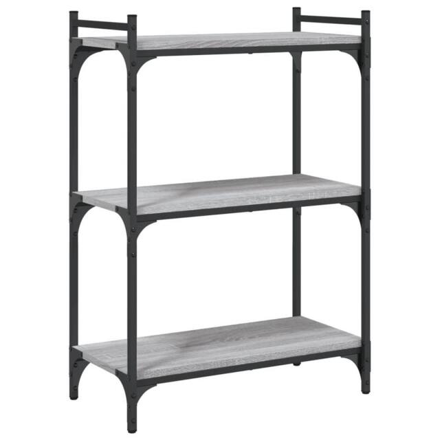 Berkfield Home Bookcase 3-Tier Grey Sonoma 60x30x86 cm Engineered Wood - Size: 60 x 30 x 86 cm - image 1