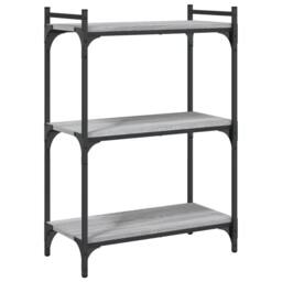 Berkfield Home Bookcase 3-Tier Grey Sonoma 60x30x86 cm Engineered Wood - Size: 60 x 30 x 86 cm - thumbnail 1