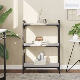 Berkfield Home Bookcase 3-Tier Grey Sonoma 60x30x86 cm Engineered Wood - Size: 60 x 30 x 86 cm - thumbnail 2