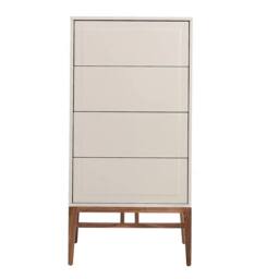 Angel Cerda Chiffonier, Beige & Walnut Wood, 4 Drawers, 120 cm High - thumbnail 2