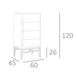Angel Cerda Chiffonier, Beige & Walnut Wood, 4 Drawers, 120 cm High - thumbnail 7