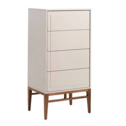 Angel Cerda Chiffonier, Beige & Walnut Wood, 4 Drawers, 120 cm High