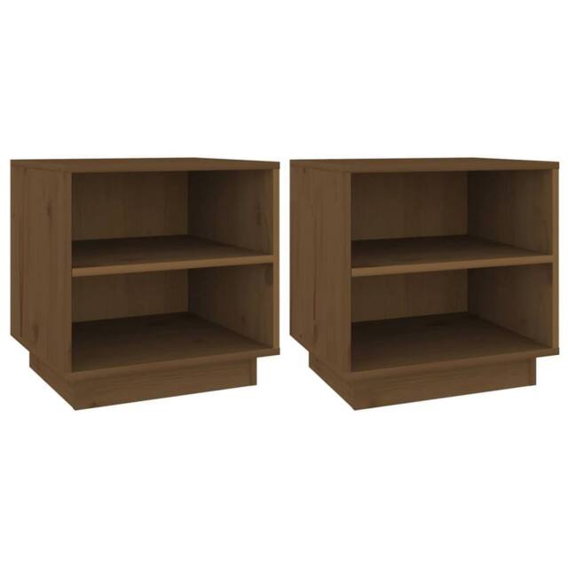 Berkfield Home Bedside Cabinets 2 pcs Honey Brown 40x34x40 cm Solid Wood Pine - Size: 40 x 34 x 40 cm - image 1