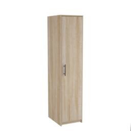 Moderna Oak Effect Single Wardrobe with Hanging Rail & Shelf in Brown - thumbnail 2