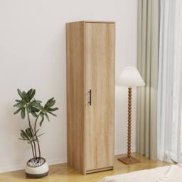 Moderna Oak Effect Single Wardrobe with Hanging Rail & Shelf in Brown - thumbnail 5