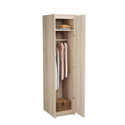 Moderna Oak Effect Single Wardrobe with Hanging Rail & Shelf in Brown - thumbnail 3