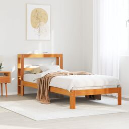 Berkfield Home Bed Frame without Mattress Wax Brown 100x200 cm Solid Wood Pine - thumbnail 1