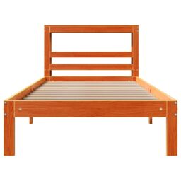 Berkfield Home Bed Frame without Mattress Wax Brown 100x200 cm Solid Wood Pine - thumbnail 4
