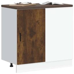 Berkfield Home Sink Base Cabinet Smoked Oak Engineered Wood in Brown - thumbnail 3