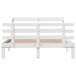 Berkfield Home Beautiful Bed Frame with Headboard without Mattress White 135x190 - Size: Double - thumbnail 4