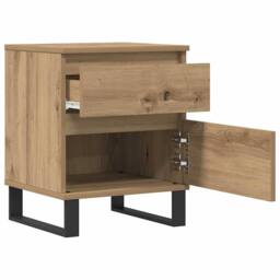 Berkfield Home Bedside Cabinets 2 pcs Artisan Oak 40x35x50 cm Engineered Wood in Brown - Size: 40 x 35 x 50 cm - thumbnail 4