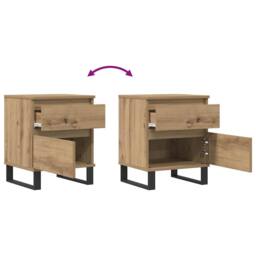 Berkfield Home Bedside Cabinets 2 pcs Artisan Oak 40x35x50 cm Engineered Wood in Brown - Size: 40 x 35 x 50 cm - thumbnail 8